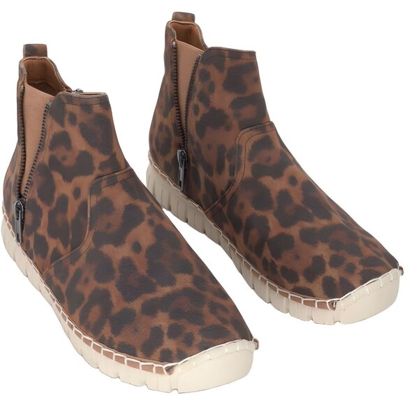 Yellow Box Womens Jalin Leopard Bootie Boots Size 8 M - Picture 1 of 5